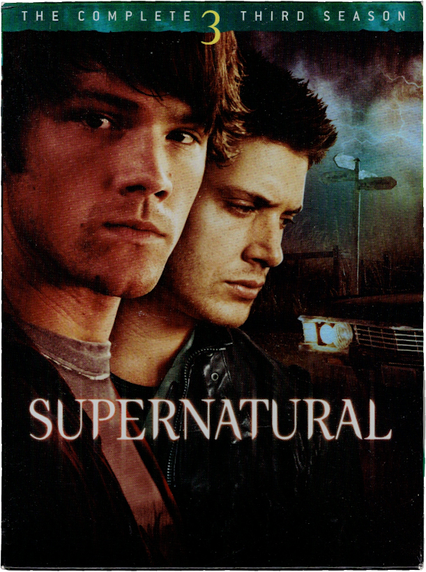 The DVD cover for the third season of Supernatural