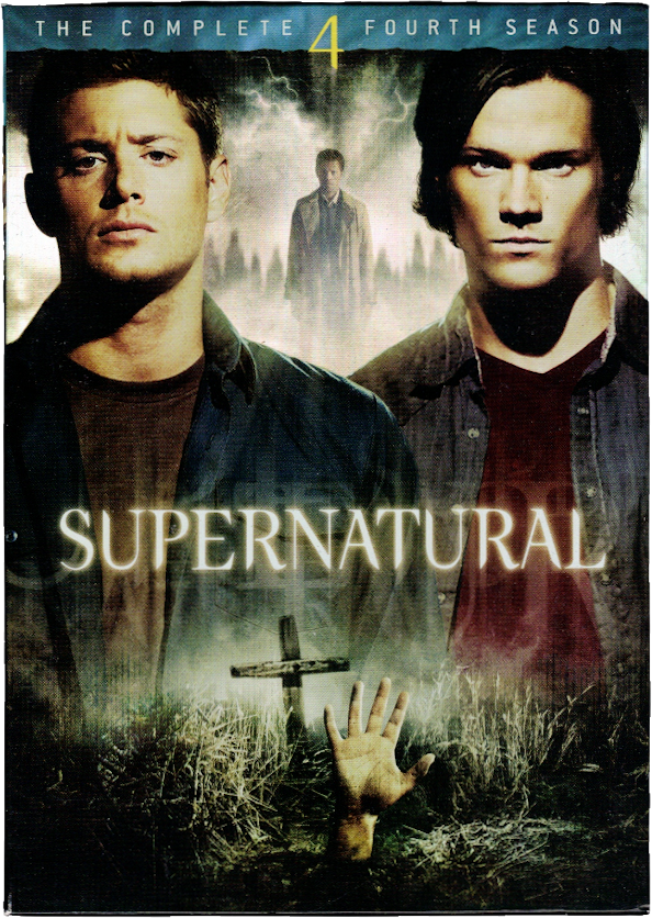 The DVD cover for the fourth season of Supernatural
