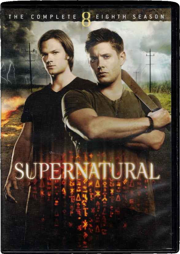 The DVD cover for the eighth season of Supernatural